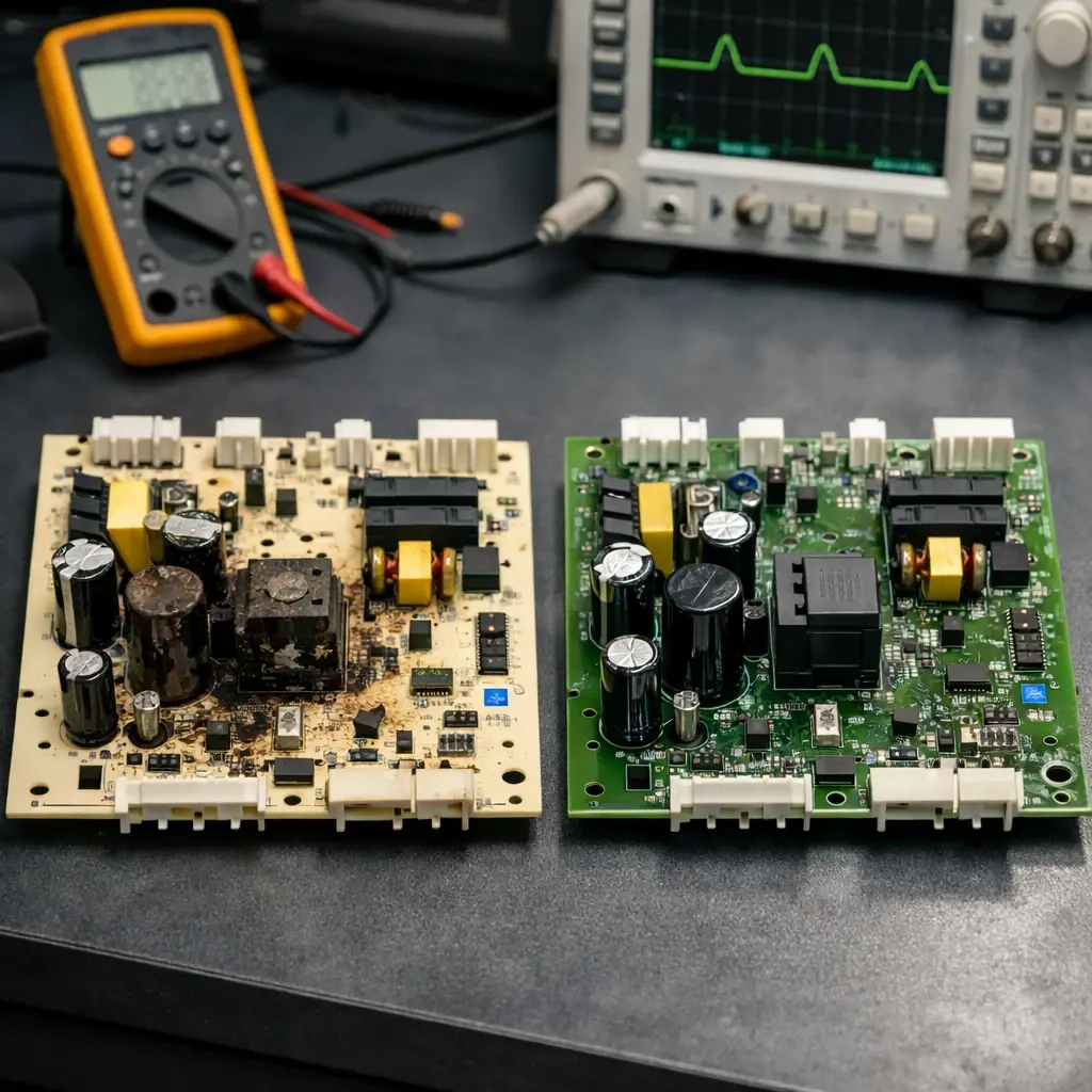 washing machine pcb before after qom power supply